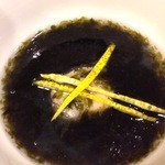 ほうば - 海苔とハマグリのスープ。上は柚子