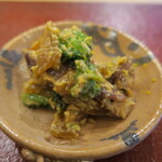 銀座いち分 - ホタルイカ燻製、鮟肝和え