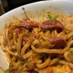 まぜそば専門店 シン・アジト - 特製ピザソバ 混ぜ後
