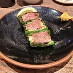 鳥茂 - ピーマン肉詰め タレと塩で