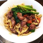 金町製麺 - 春野菜とホタルイカのトリュフオイル和えそば