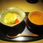 もと井 - デザートと蕎麦茶。　　　　　2020.03.27