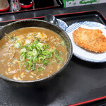 麺八 - カレー玉子とじうどんと、チキンカツ