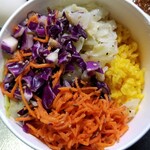 ホールスパイスカレー青藍 - お持帰りチキンカレー＋惣菜＋ターメリックライス＋春菊ポテサラ＋味玉