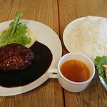 623 - ハンバーグランチ(ご飯大盛り)1,000円＋サラダ100円