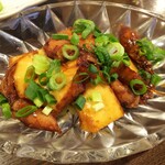 金町製麺 - 富山県産蛍烏賊と絹揚げの生姜焼き