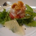 オーベルジュ・ド・リル - 前菜・周りのルッコラを剥がしてみました