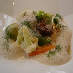 オーベルジュ・ド・リル - 真鱈のポトフ仕立て　キノコのムースリーヌ　アネットの香り