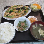 Jiyasumin - 鶏肉とにんにくの芽の炒め定食