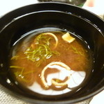 食べるお宿 浜の湯 - 夕食：赤出し汁