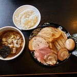麺屋 たけ井 本店 - 特製つけ麺(大盛), ライス