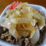 Yoshinoya - ねぎだく牛丼＋紅生姜＆七味