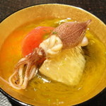 徳うち山 - ホタルイカとフルーツトマト、ピンクグレープフルーツ、新もずく