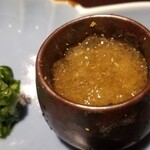 馳走 啐啄一十  - ⑤土佐酢ジュレ
      鰹節出汁とお酢を合わせたジュレ。
      出汁の旨みと三杯酢のキレが合わさり爽やかな余韻が生まれます。