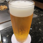 岡山浜作 鉄板焼 - お酒はビールで通しました
