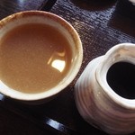 そば処　Ｑ．庵 - 蕎麦湯。