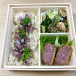 酒井商会 - 季節の土鍋ご飯+ハムカツ弁当