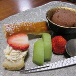 親和苑 - 【苺のミルフィーユと渋皮煮ジェラート】