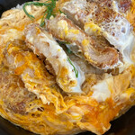 井手ちゃんぽん - カツ丼のカツ断面