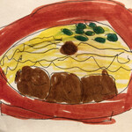 双喜紋 - 娘が描いた双喜紋のラーメン（6歳の時）