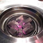 蔓牛 - 炭　投入