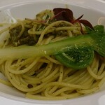 グランドエル・サン - 山菜と山形牛そぼろのジェノベーゼスパゲッティ
