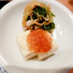 椿 - 行者にんにくの炒め物と玉子豆腐