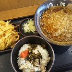 ゆで太郎 - 朝食セット(焼鯖ごはん)380円+かき揚げ(クーポン)