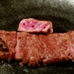 鳥茂 - 断面　　ハラミステーキ