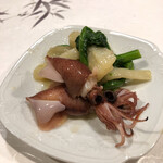 うを徳 - 蛍烏賊＆芋茎と菜の花のヌタ