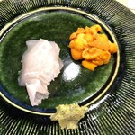 うを徳 - 城下鰈＆馬糞海胆