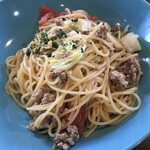カネ保水産 - 三崎まぐろのサルシッチャと旬野菜のスパゲッティ