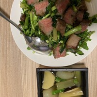 旬菜 おぐら家 - クレソンと牛肉のサラダとオードブル？に付いてた温野菜