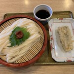 らくらくうどん - 梅ざるうどん、ごぼう天【2020.4】