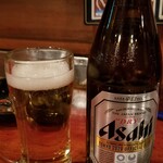 居食屋 みやさか - 瓶ビール(中瓶)(スーパードライ)(600円)