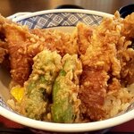 天ぷらふく西 禅と匠 - 穴子天丼（アップ）（2020.3-2）