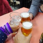 歓迎 - 息子と兄とカンパーイ