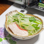 磯料理 一吉 - 金目鯛しゃぶしゃぶネギと共に