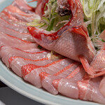 磯料理 一吉 - 金目鯛しゃぶしゃぶアップ