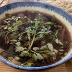 そば舎 あお - 芹と牛蒡の温かいつけ汁