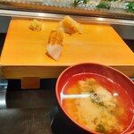 鮨の魚政 - タコのあたま・お味噌汁
