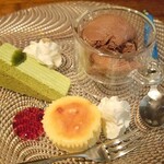 ラ プランシュ - デザートのケーキのアップ、角度を変えて