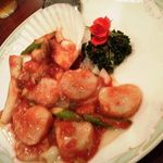 龍天楼 - 帆立貝の紅麹炒め