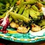 Broccoli and shrimp sautéed with anchovies