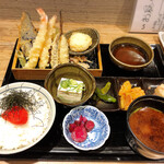 天ぷら 市 - 明太子ごはんバージョンの上天ぷら定食