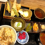 天ぷら 市 - 炊き込みごはんバージョンの上天ぷら定食