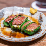 鳥茂 - ピーマン肉詰め　たれ