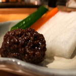 焼き鳥 とりら - 野菜スティック、鳥そぼろ味噌
