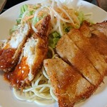 Minhen Resutoran - エビ巻きコロッケと豚生姜焼き