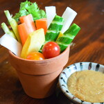 Vegetable stick with 2 types of Goto barley miso